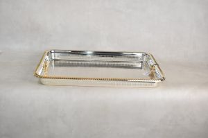 PLATEAU DORE ARGENT RECTANGLE MM  50*36 cm 